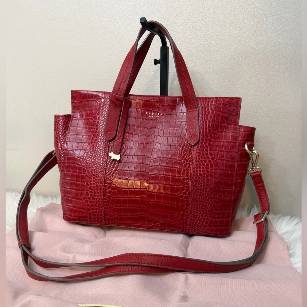 RADLEY LONDON Red Croc-Embossed Tote